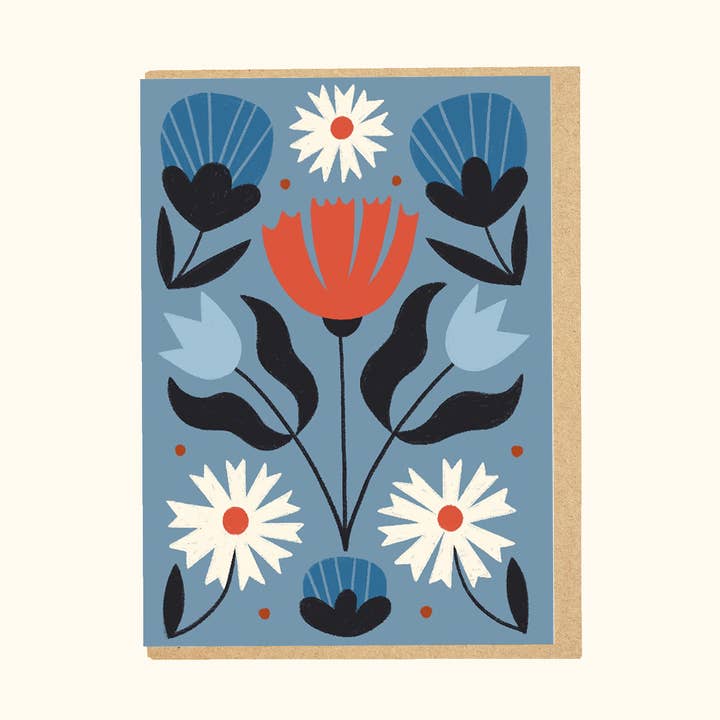 Folk Florals Greeting Card for wholesale by Little Something Co.