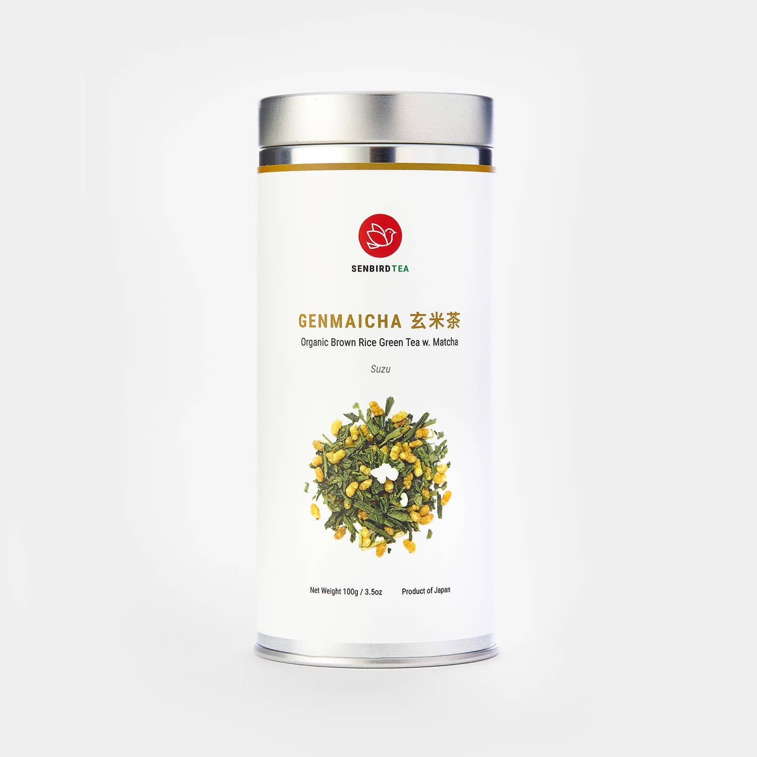 Senbird Tea - Vendita all'ingrosso Tè sfusi - Genmai Matcha Suzu - Tè Verde Giapponese con Riso Integrale | 100g