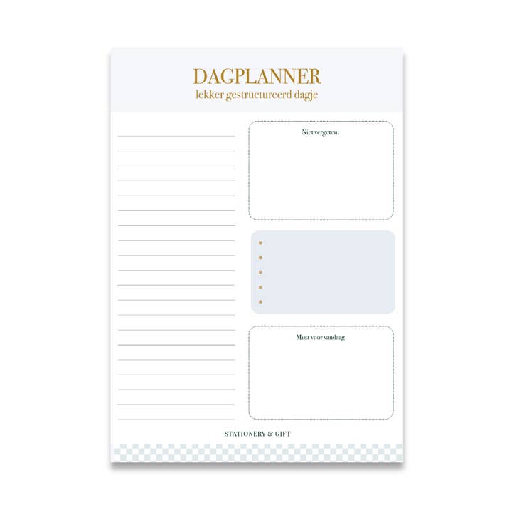 Dag Planner | Lekker gestructureerd dagje IJS BLAUW for wholesale by STATIONERY & GIFT