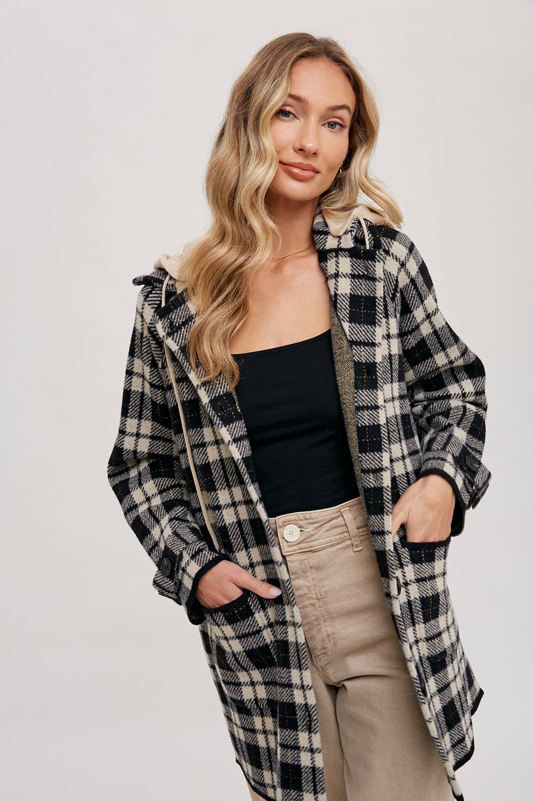Bluivy - Wholesale Jacket - Women's - PLAID HOODIE JACKET13