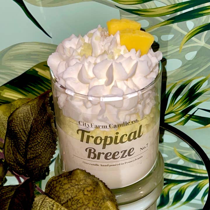 Tropical breeze candle for wholesale by City Farm Candle Co