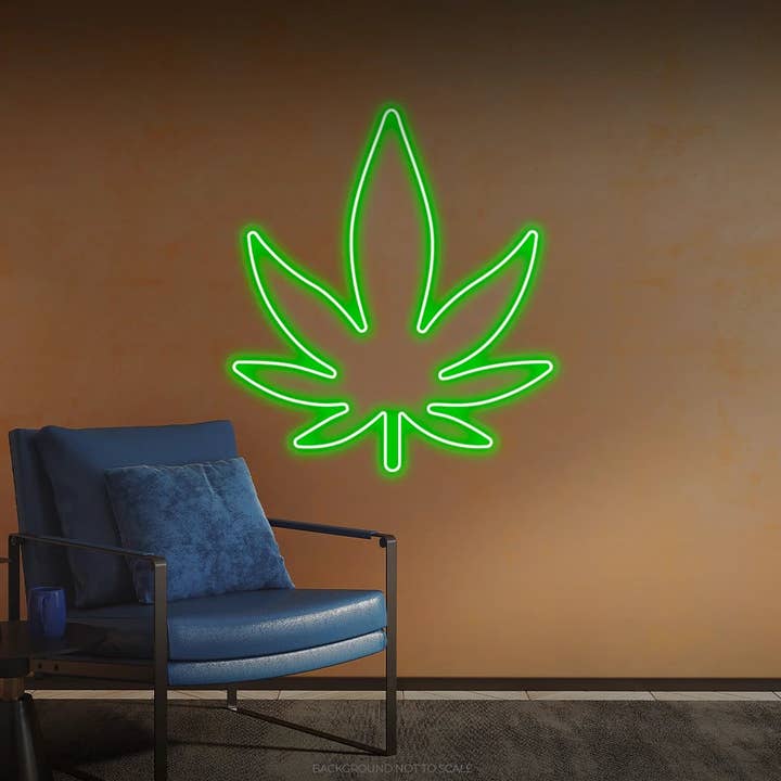 Ledneon aus Cannabisblättern für den Großhandel von Helloneon