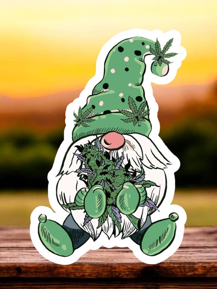 Gnome, 420, Stoner, high, Waterproof Stickers for wholesale by Crazilyhumbledesigns