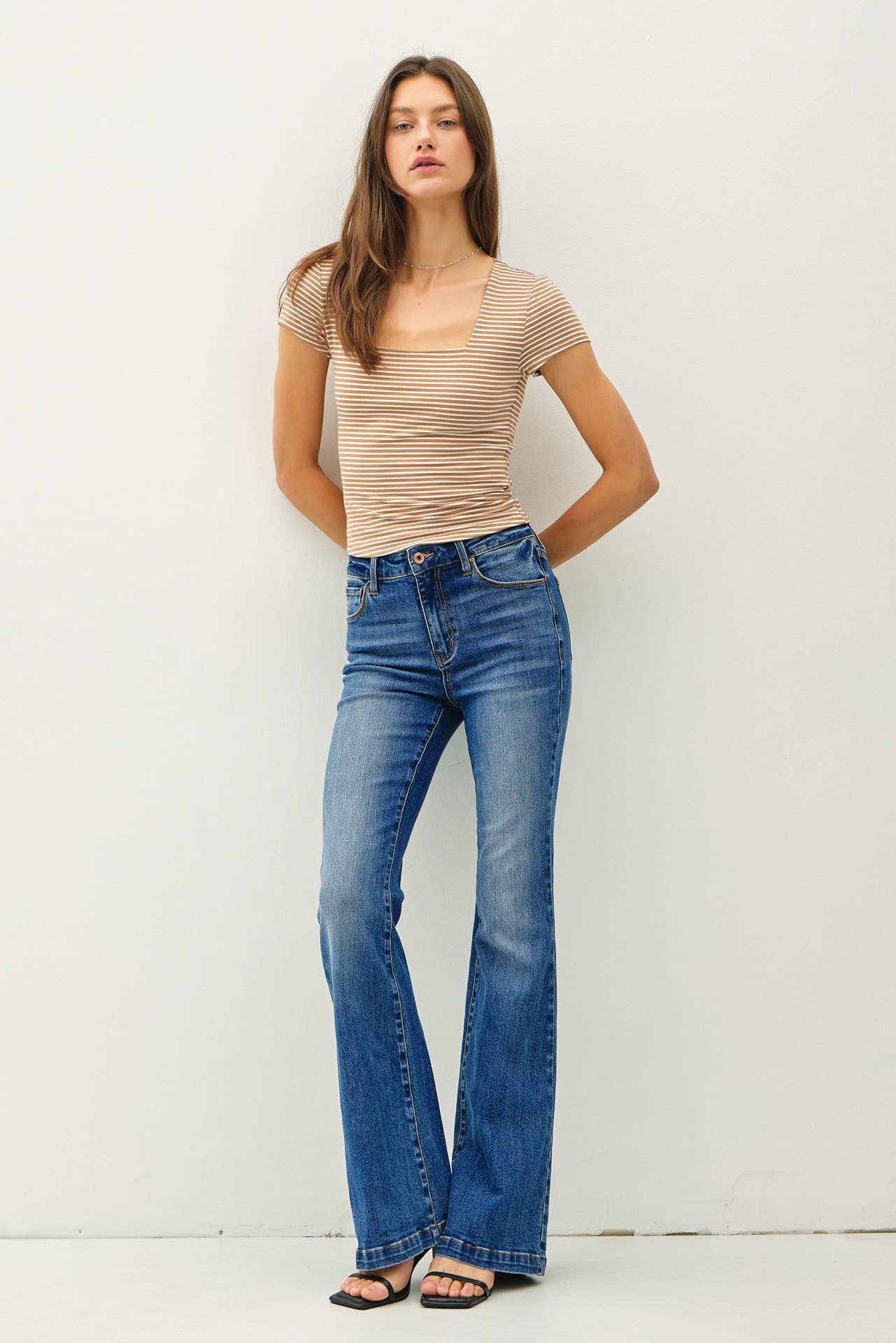 Be Cool - Wholesale Knit Top - Women's - ULTRA SOFT DOUBLE LINED STRIPED SQUARE NECK TOP 7