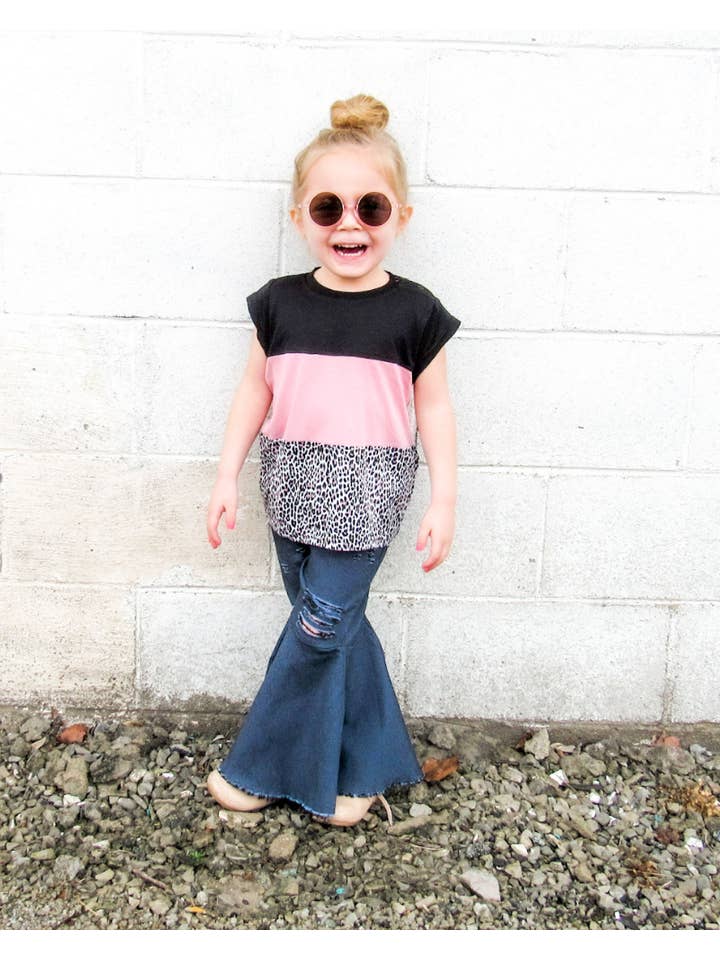 Bailey's Blossoms - Wholesale Jeans - Kids - Barbie Denim Bell Bottoms - Dark Denim