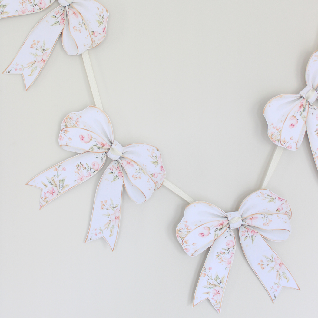 Pretty Homestyle – wholesale Bunting/Krans – Blommig rosett pappersgirlang1