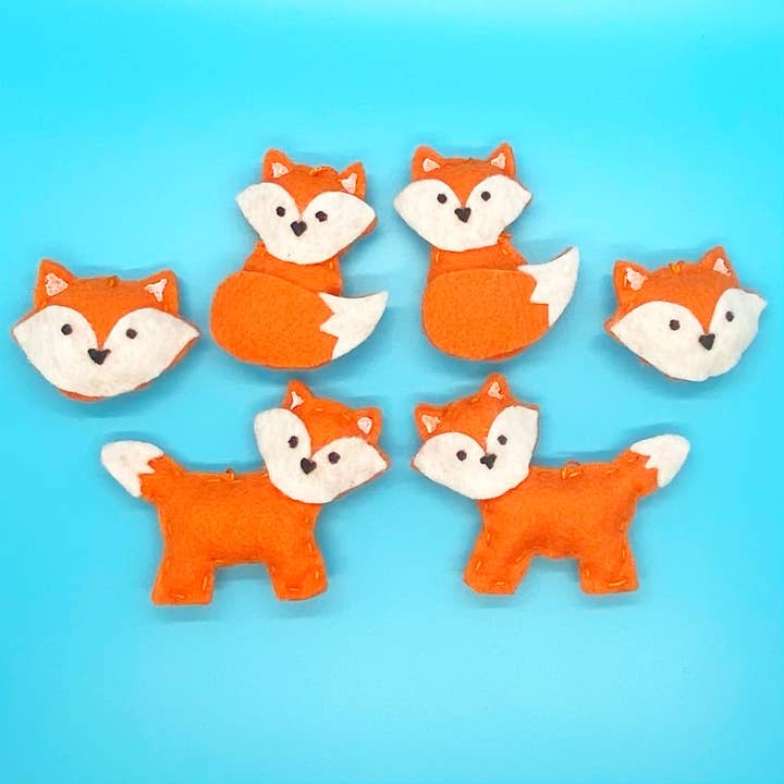 Lot de 6 mini décorations en feutre faites à la main pour la vente par Felterrific