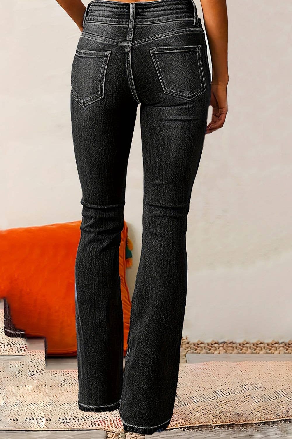 Blak Wardrob - Venta al por mayor Vaqueros - Mujer - Vaqueros bootcut lavados con bigotes de gato7