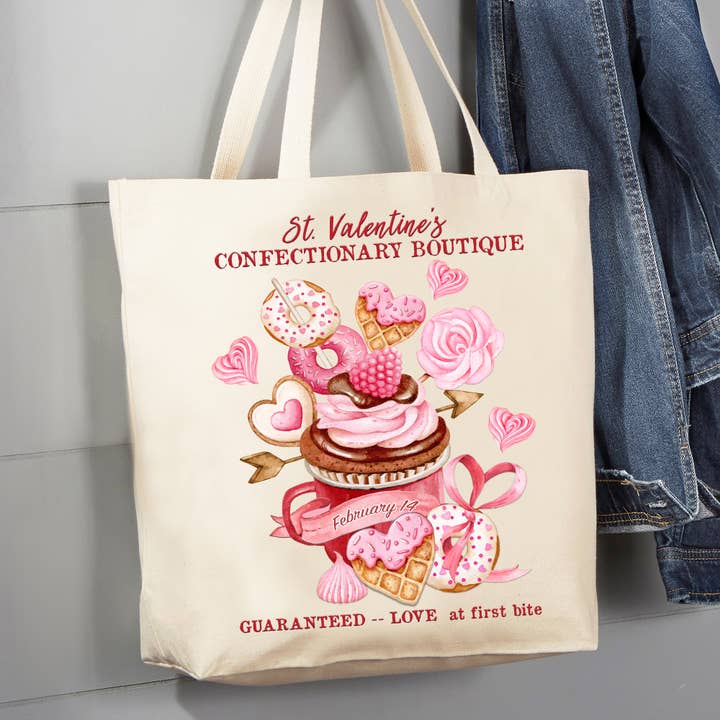 Valentine Sweets Cupcakes Candy 12 oz katoenen draagtas voor wholesale door Avery Lane Gifts