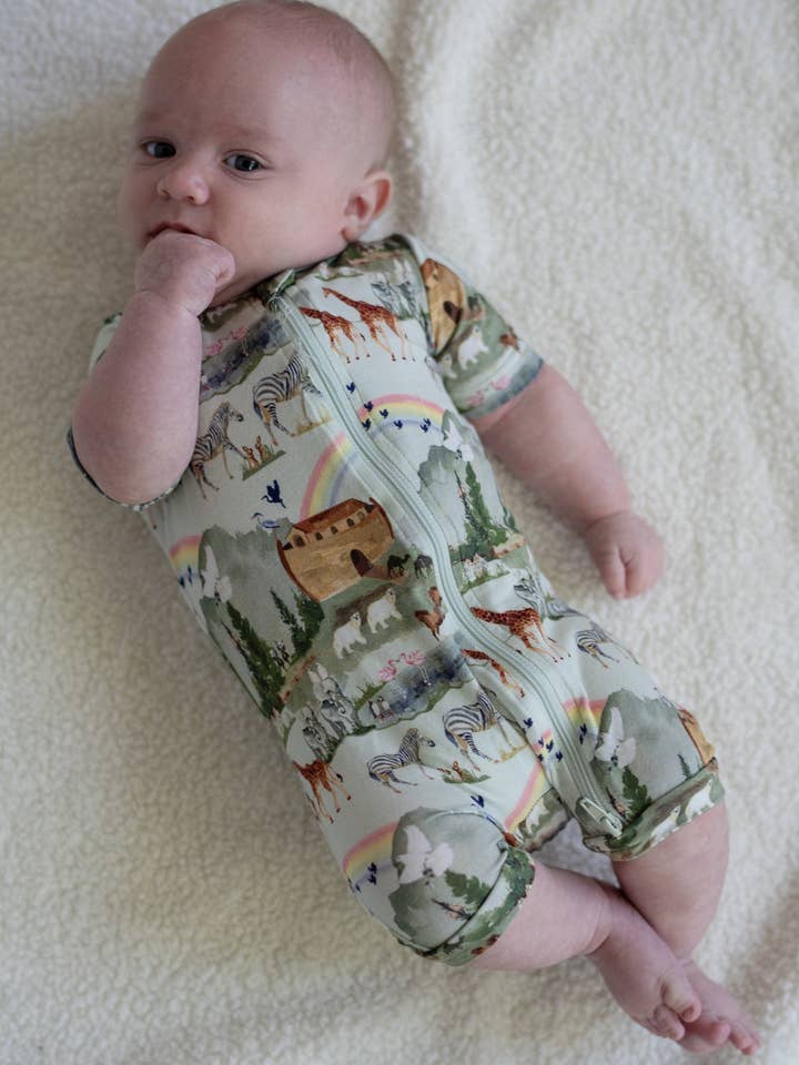 Noah Shortie Romper for wholesale by Tiny Revival Clothing Co.