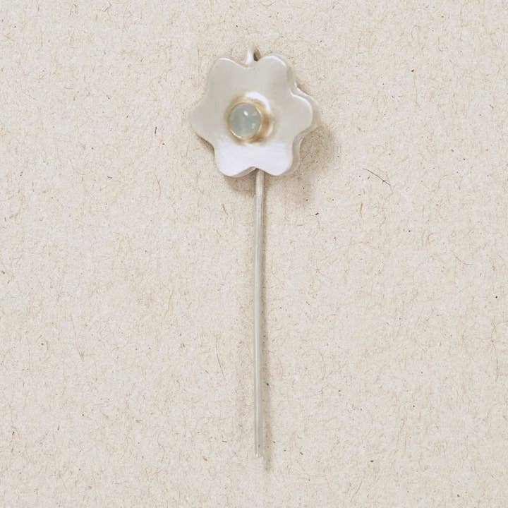 Blumen-Aquamarin-Anstecknadel für den Großhandel von Frankie and Eugene