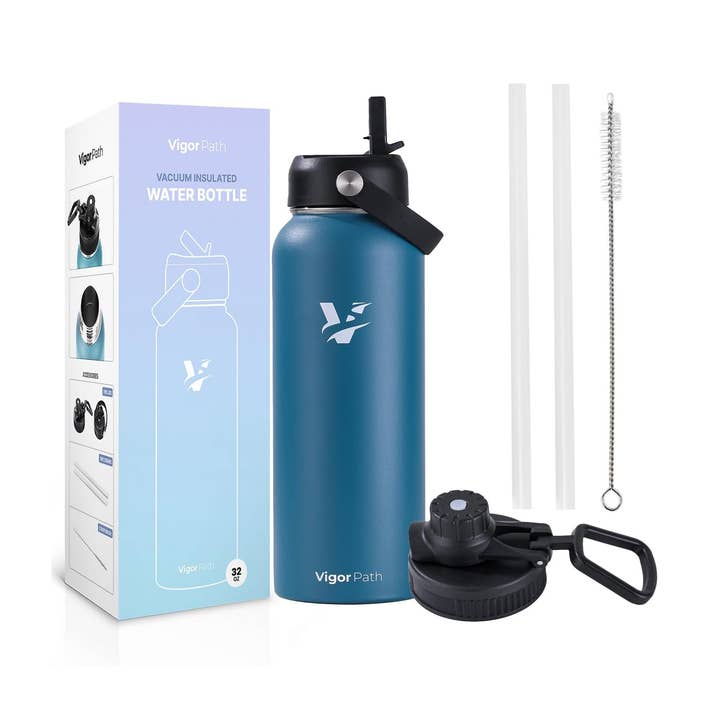 32 Ounce Vacuum Insulated Water Bottle - Dark Blue for wholesale by Vigor Path