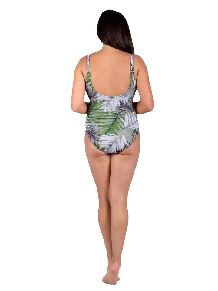 Seaspray Swimwear – Großhandel Badeanzug – Damen – Hawaii Palm Classic Badeanzug mit drapierten Trägern4
