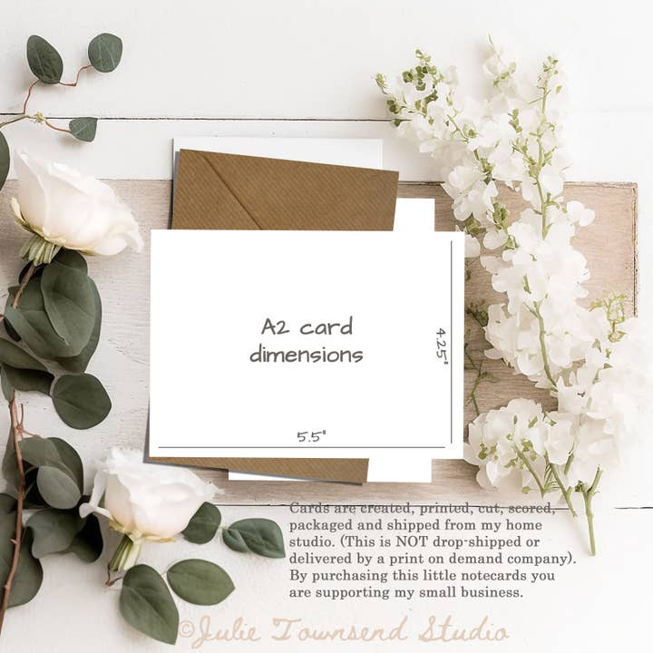 Julie Townsend Studio - Wholesale Stationery/Notecard Set - A2 Card Set - CARDINAL LOVE BIRDS - Set of 10 Cards 4