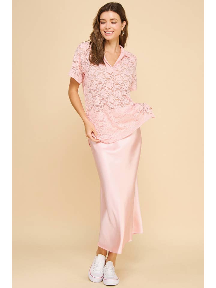 If She Loves - Wholesale Skirt - Women's - ISK1381 Aniston Slip Skirt Champagne