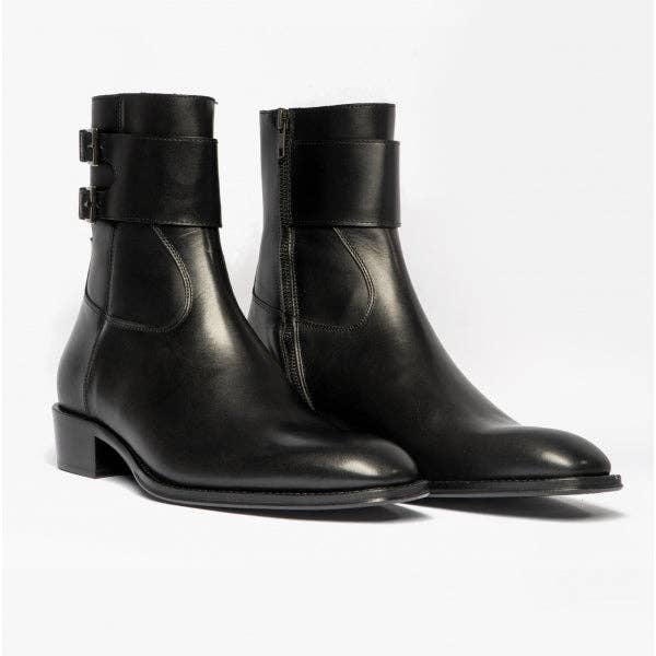 Club Cubano - Wholesale Chelsea Boots - Men's - Club Cubano ANFIBIO Mens Leather Cuban Heel Boots Black