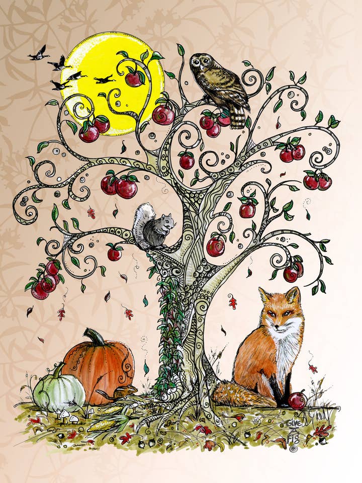 Tarjeta de otoño del árbol de la vida para venta al por mayor de Give A Fig