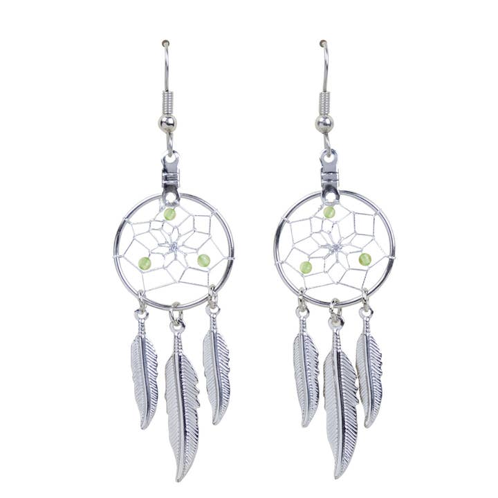.75" Birthstone Dream Catcher Earrings for August for wholesale by Monague Indigenous Crafts & Gifts