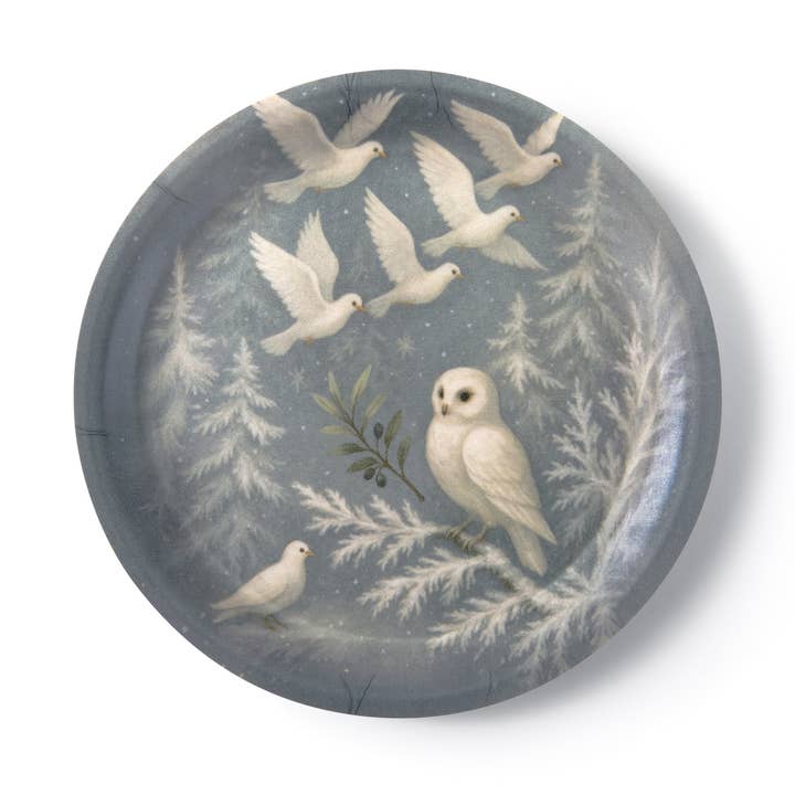 Maure Luxury Gifts - Wholesale Serving Tray - Snowbirds Mini Birchwood Tray | Small Wooden Serving Tray0