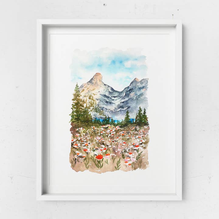 Art and Home co. - Wholesale Art Print - Mountain Landscape Watercolor Fine Art Print0