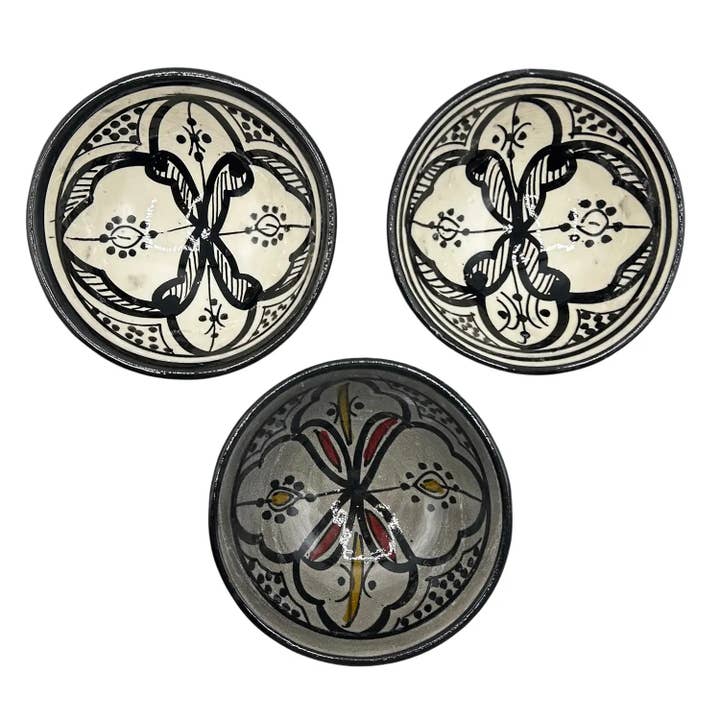 Etnico del Mondo - Wholesale Decorative Plate/Dish/Bowl - Set of 3 Hand-Painted Moroccan Ceramic Bowls #211