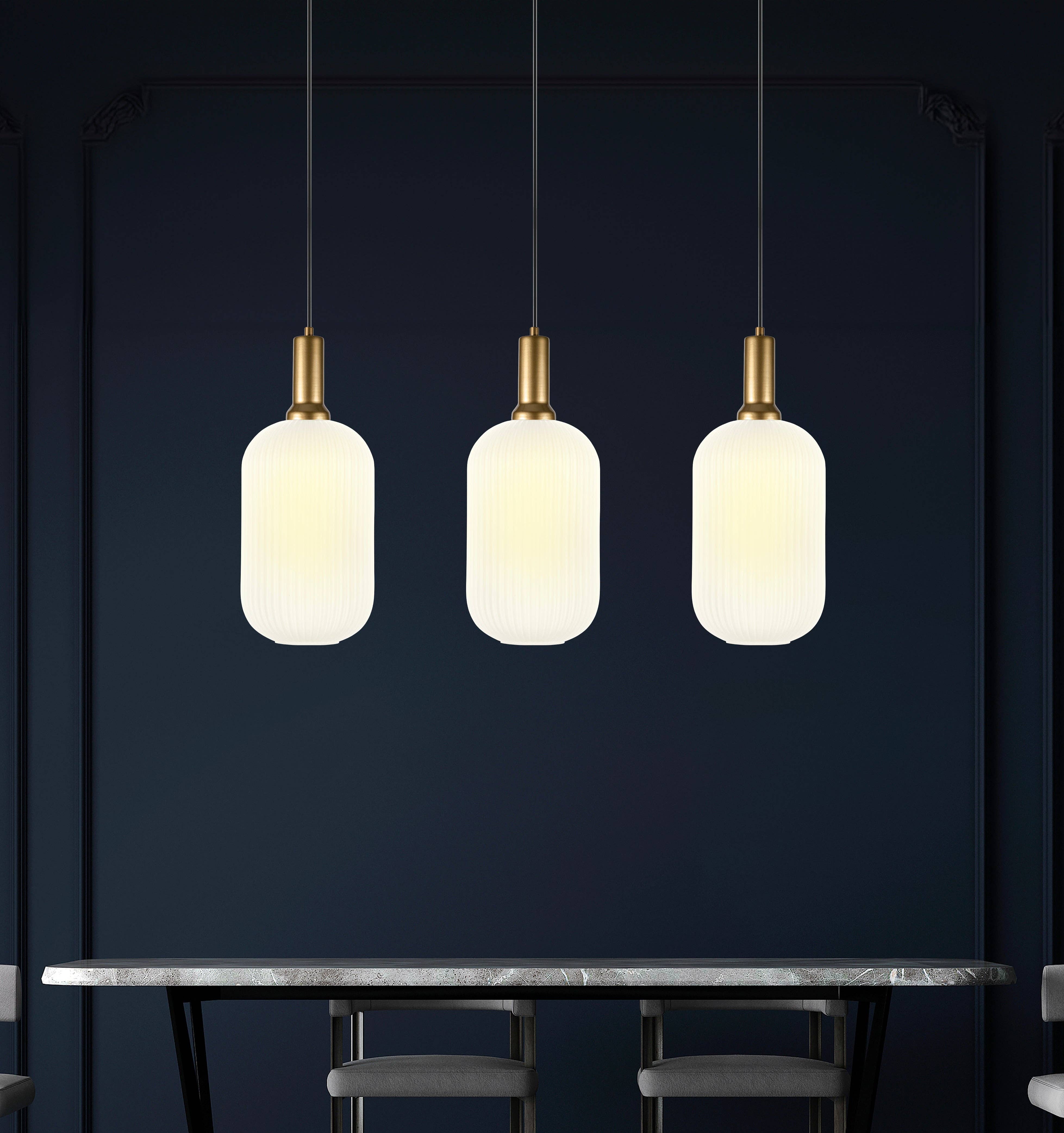 Eclipse Lighting - Wholesale Chandelier/Hanging Light - Linear Canopy Ribbed Glass Clear Multi Pendant Lighting Staircase, Custom Ribbed Glass Pendant Lighting, Multi Lighting for Stairwell Long Chandelier19