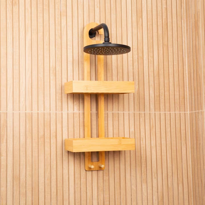 Bamboo Switch - Wholesale Bath Caddy - Overhead Bamboo Shower Caddy 0