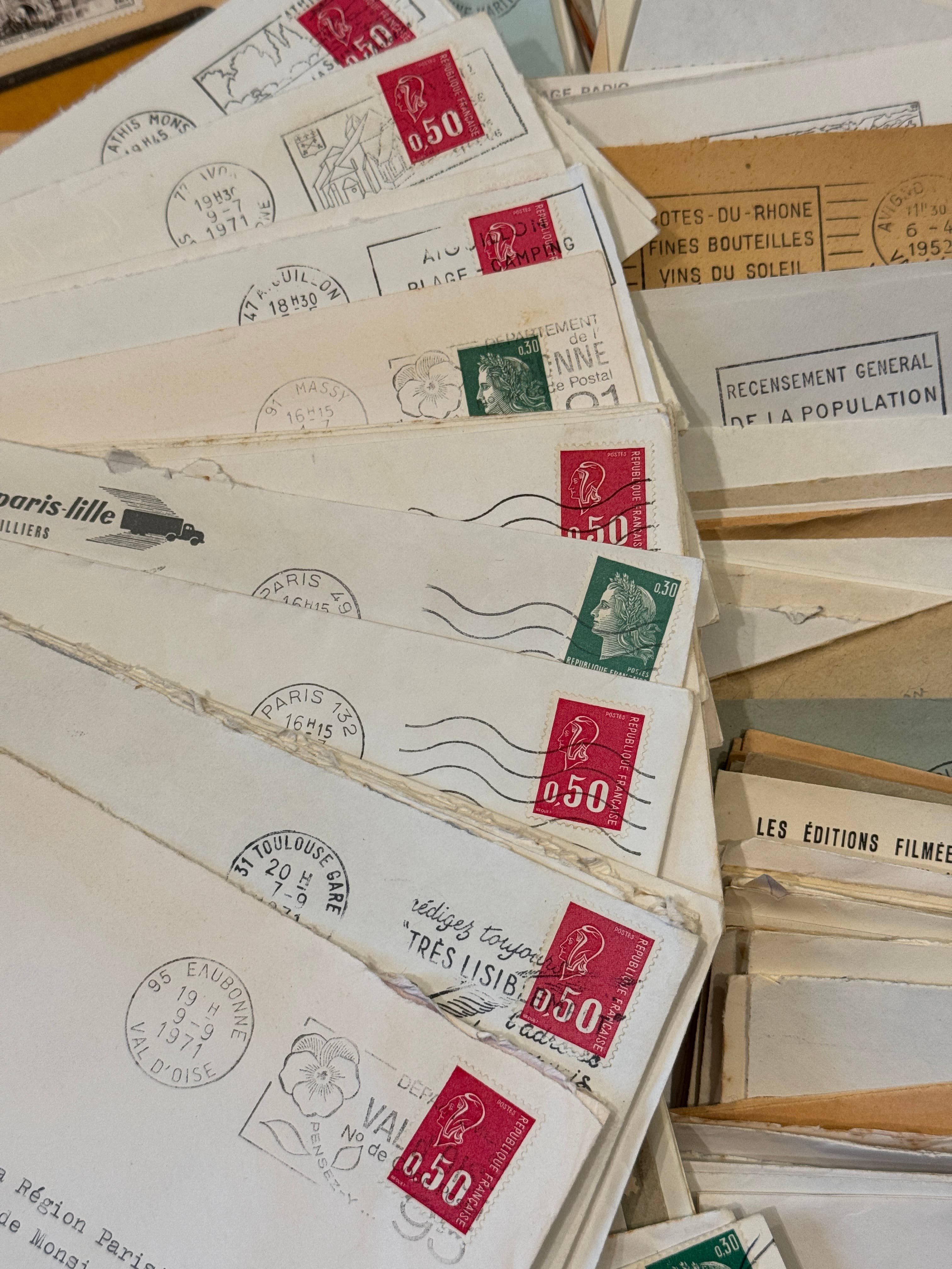 Monahan Papers - Wholesale Envelopes - Vintage French Ephemera Envelopes in Sets of 102