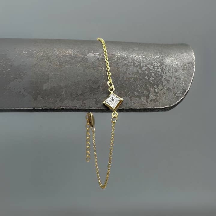 Mini vierkante CZ-armband voor wholesale door Something Silver