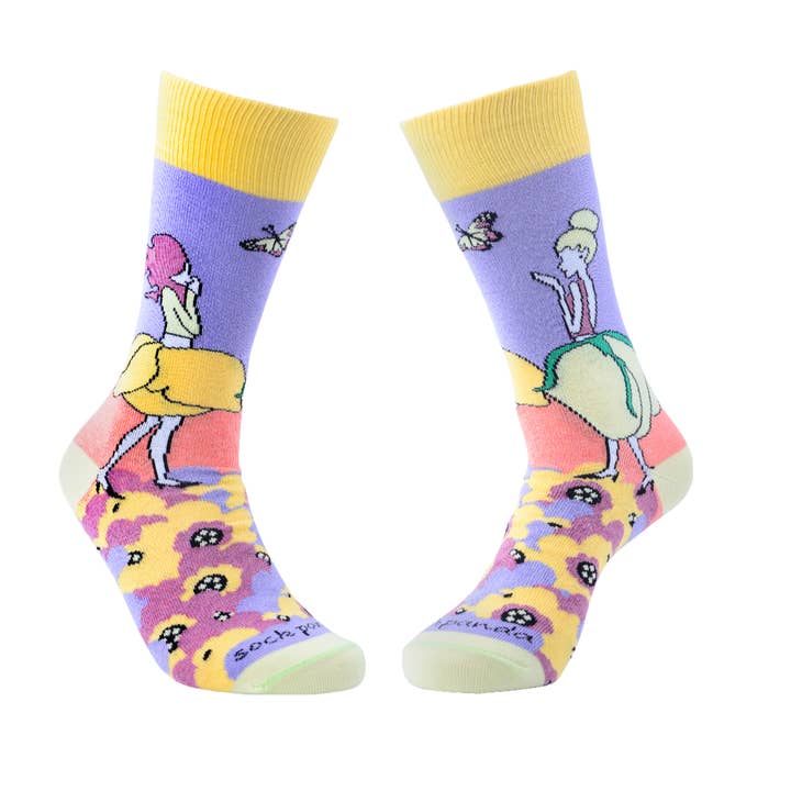 Chaussettes Fées Fleurs dans le Jardin de la marque Sock Panda pour la vente par Sock Panda