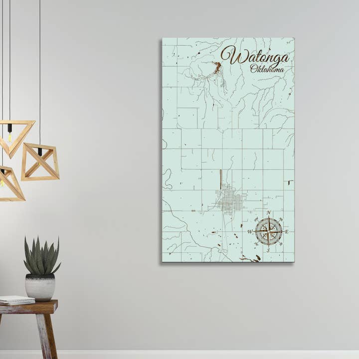 Oklahoma: Watonga Street Vis kort for engroshandel hos Fire & Pine