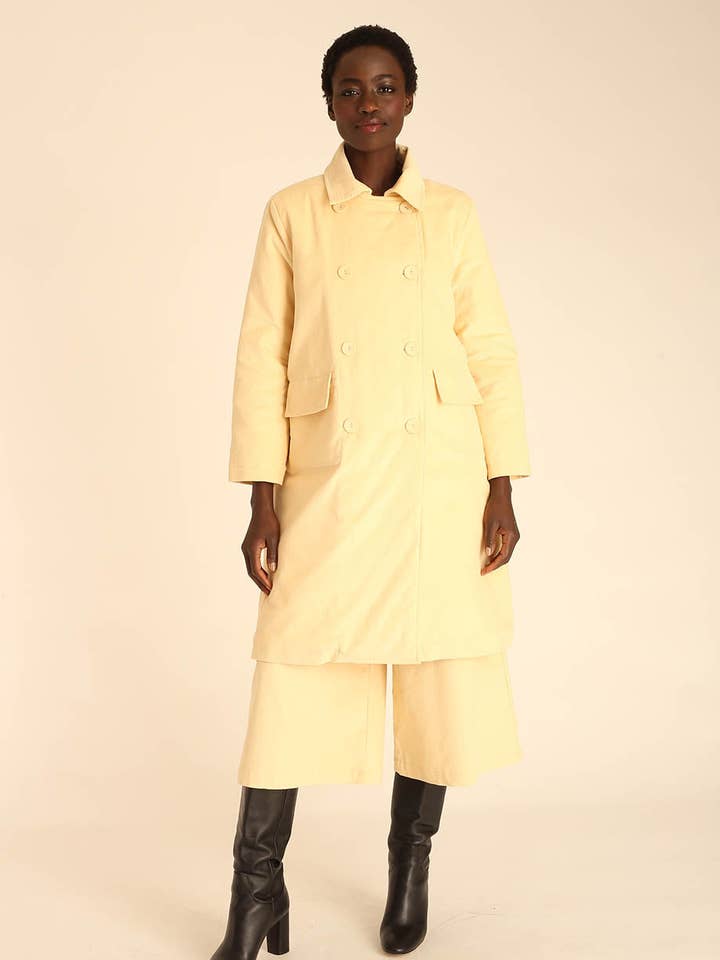 COAT CORDUROY BEIGE for wholesale by Pepaloves