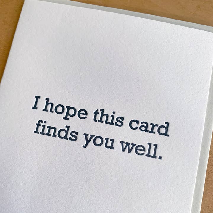 McBitterson's - Vendita all'ingrosso Biglietti di auguri generici - Spero che questa carta ti trovi bene