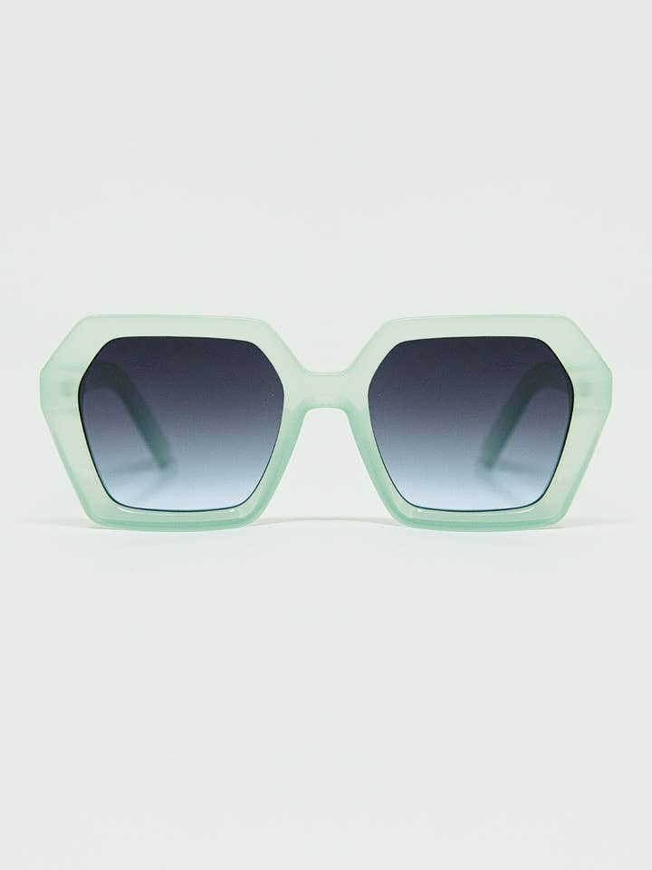Gafas de sol Mirage cuadradas de color verde agua para venta al por mayor de Q2—All Orders:Free Duties for the US,UK,and Canada