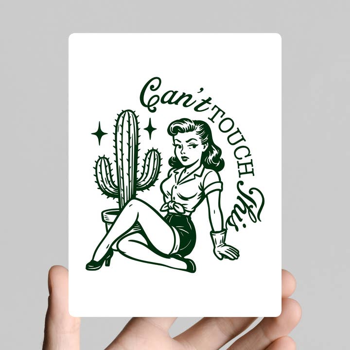 Can't Touch This Cactus Funny Print Wall Artwork for wholesale by Sassper Goods