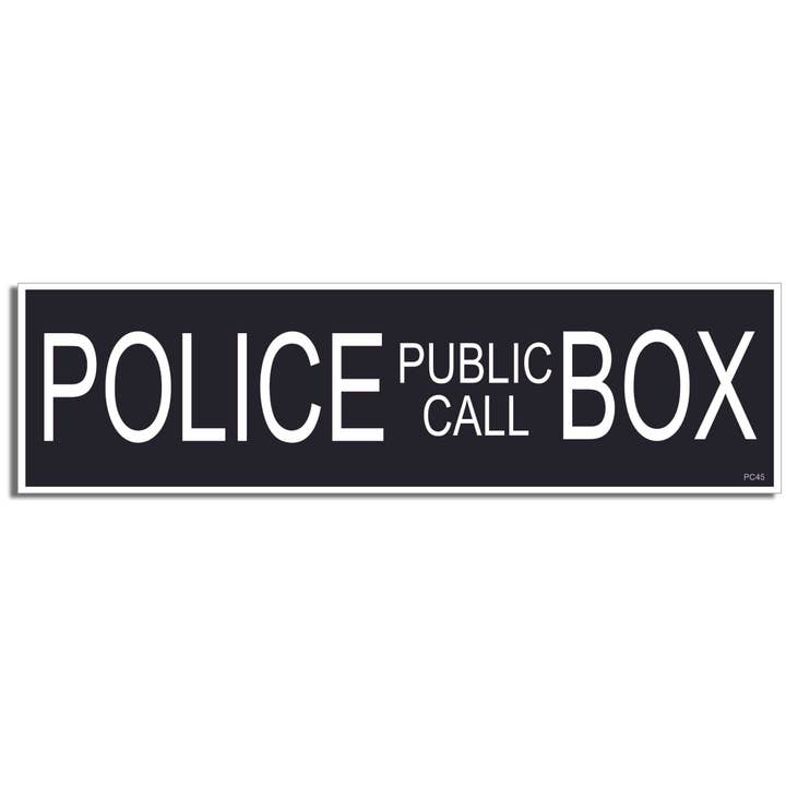 Adesivo paraurti tributo a Dr. Who - Cabina telefonica pubblica della polizia per la vendita all'ingrosso da parte di Humper Bumper