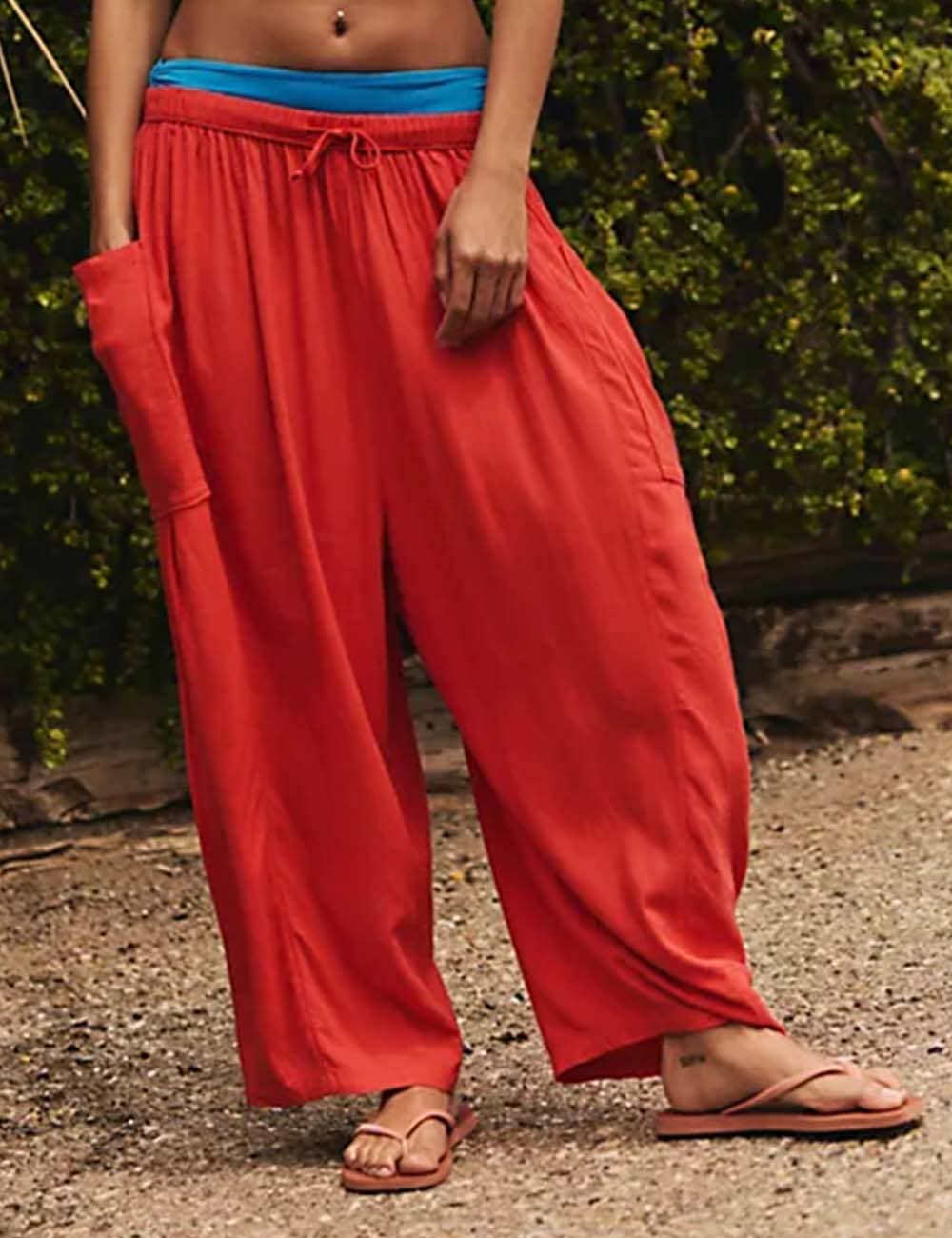 Sweetkama - Wholesale Pants - Women's - Ladies Elastic Waist String Tie Pocket Cuzy Pants18