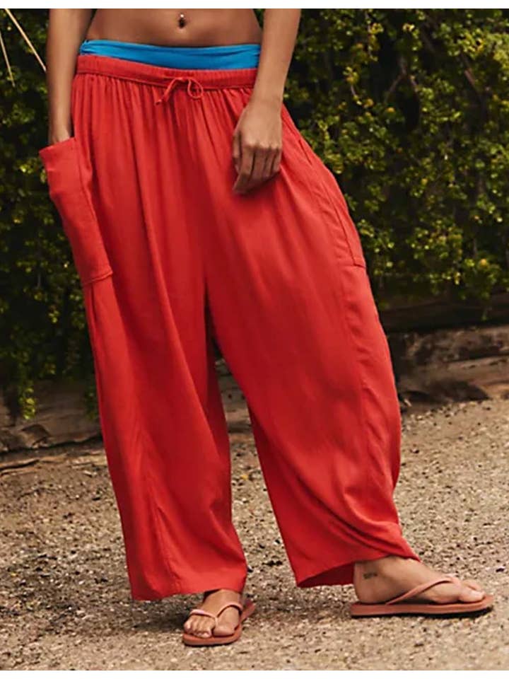 Sweetkama - Wholesale Pants - Women's - Ladies Elastic Waist String Tie Pocket Cuzy Pants18