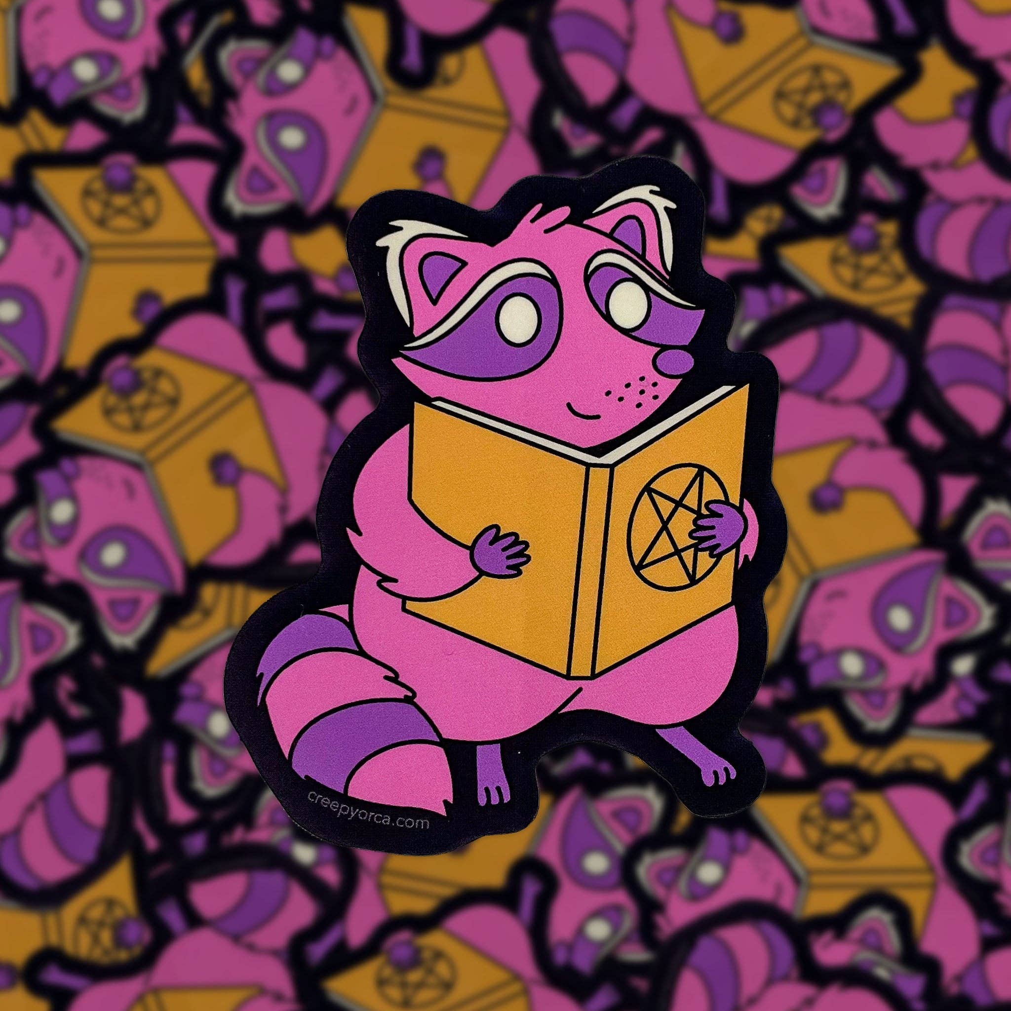 Creepy Orca Supply Company - Wholesale Sticker - The Raccoon Arcanist Occult Critter Sticker2