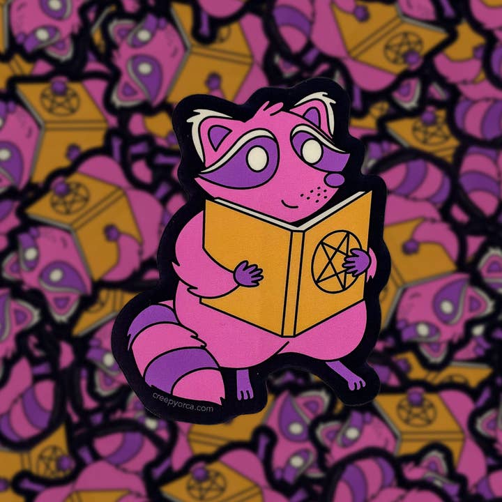 Creepy Orca Supply Company - Wholesale Sticker - The Raccoon Arcanist Occult Critter Sticker2