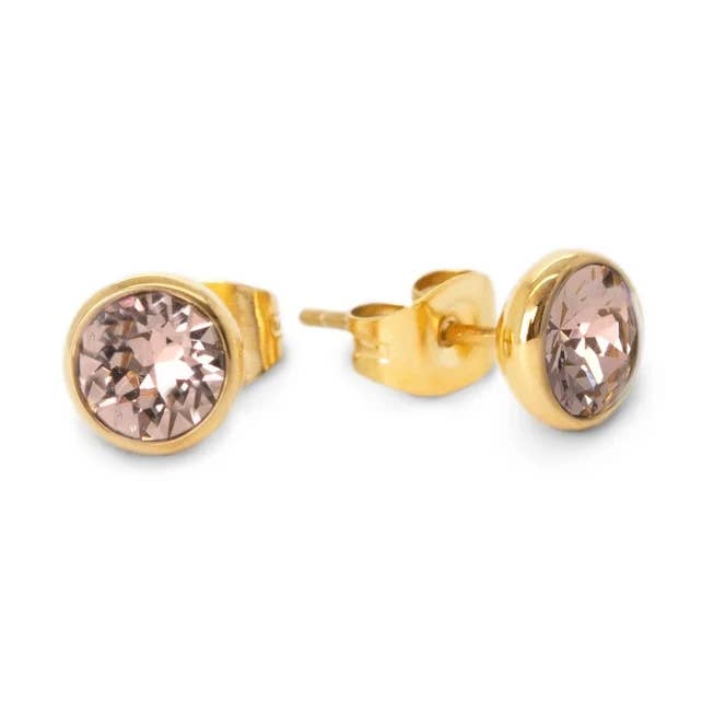 Pendientes Mabel CZ de Melano Friends, dorados y champán para venta al por mayor de Melano Jewelry