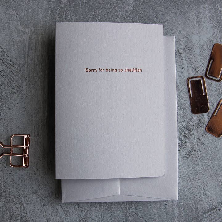 Sorry for being so shellfish - Typo Set Hand Foiled for wholesale by Text From A Friend