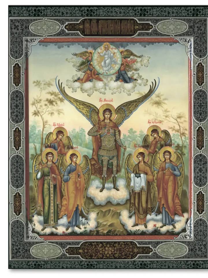 Zeven Heilige Aartsengelen. Houten orthodoxe icoon voor wholesale door Iconsofsaints