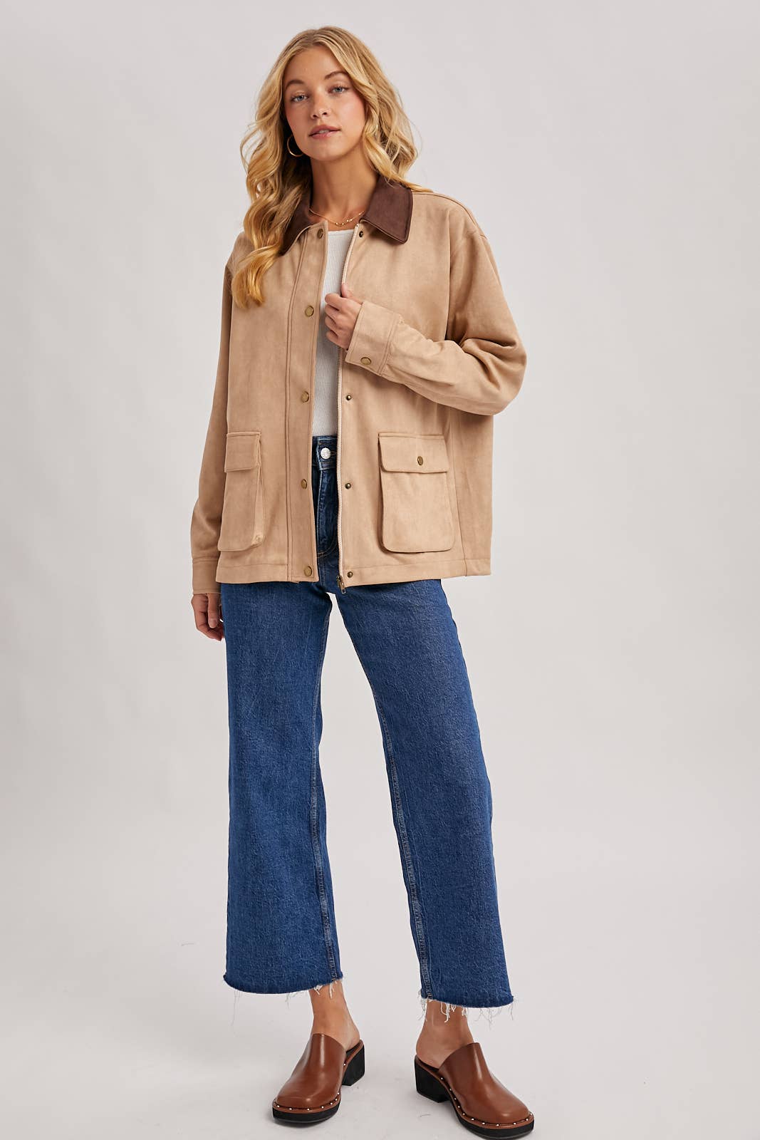 Bluivy - Wholesale Jacket - Women's - BUTTON DOWN FAUX SUEDE BARBOUR JACKET33