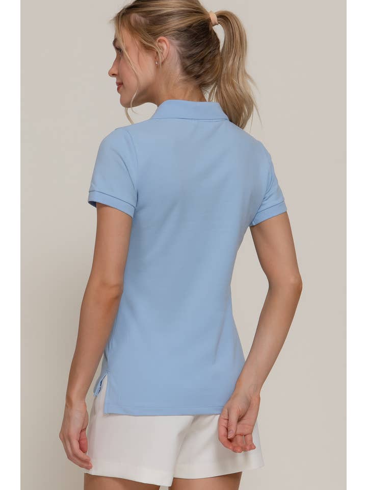 Active Basic | Active USA - Wholesale Polo - Women's - Short Sleeve Classic Pique Polo Top2