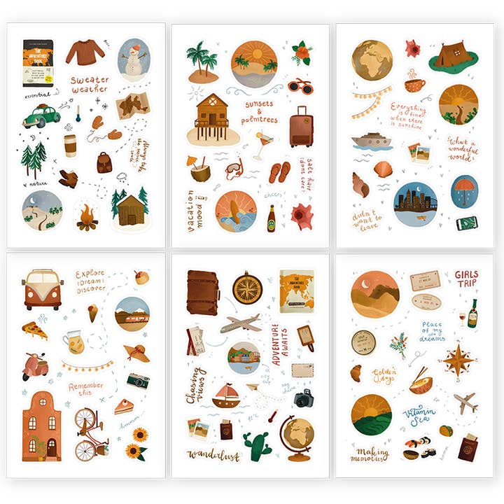 Conjunto de Autocolantes Viagem por atacado de The Adventure Book