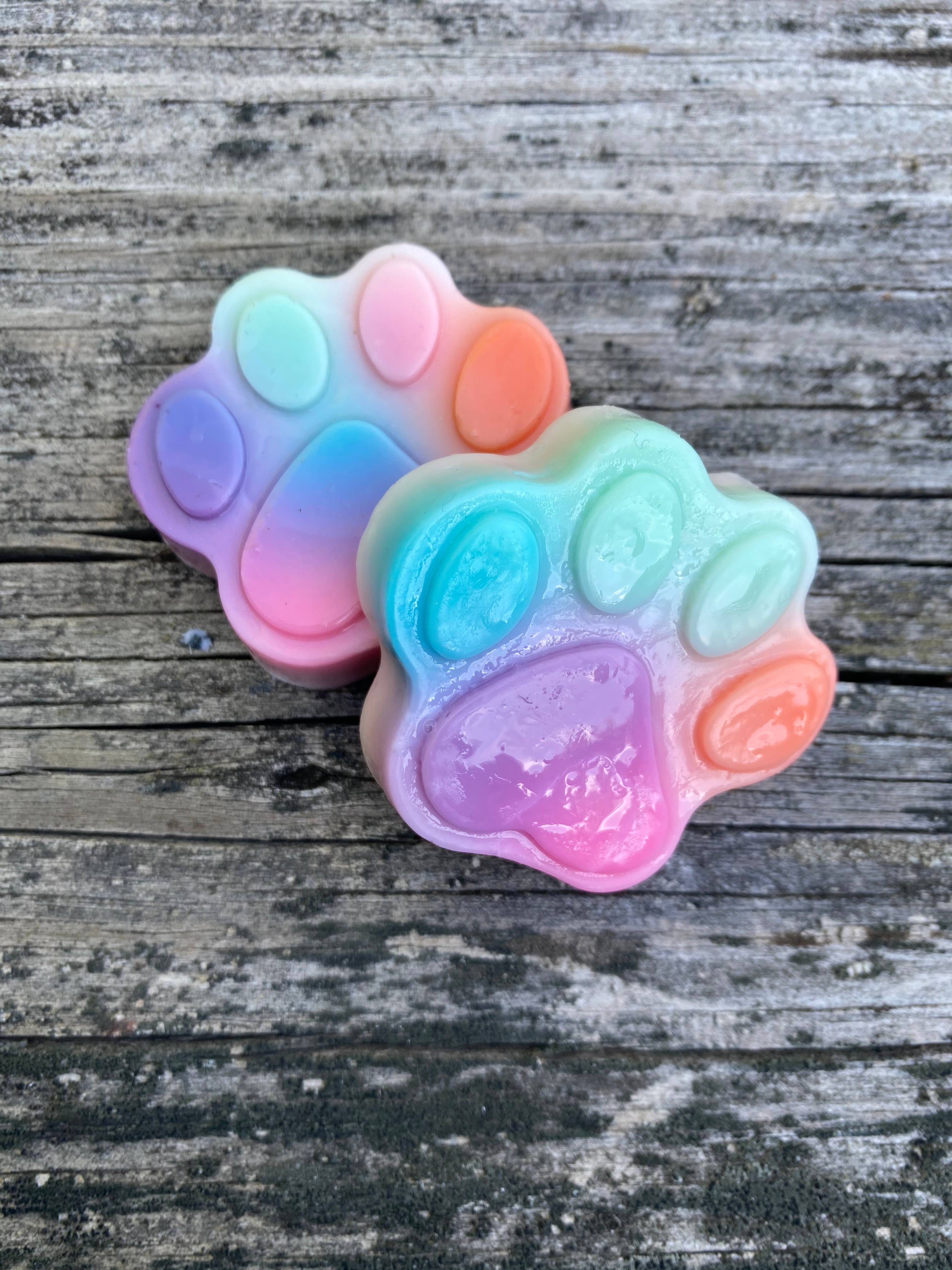 Bubble Bee Soapery - Wholesale Pet paw protection - Rainbow Paw Prints Soap Bars- Set Of 41