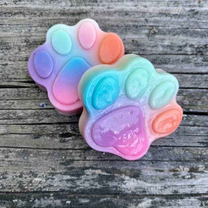 Bubble Bee Soapery - Wholesale Pet paw protection - Rainbow Paw Prints Soap Bars- Set Of 41