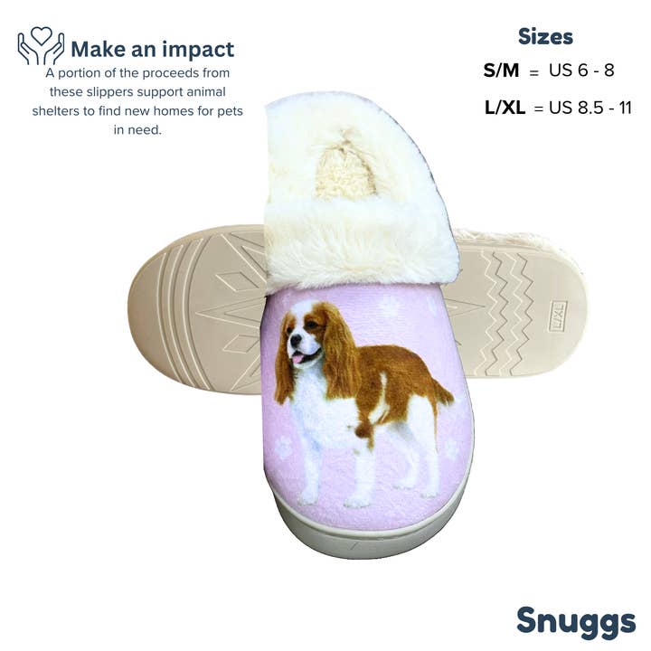 E&S Pets - Wholesale Slippers - Unisex - King Charles Cavalier Snuggs Slipper - Comfy - Pet lovers