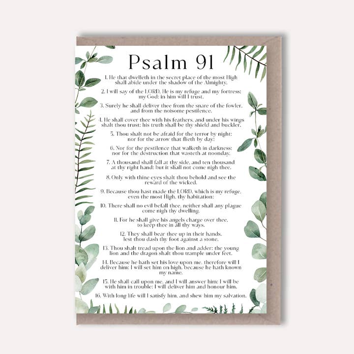 Psalm 91 Christian card Eucalyptus leaves - Neutral & Unisex and other Purchase Wholesale seeded eucalyptus. Free Returns & Net 60 Terms on Faire trending on Faire.